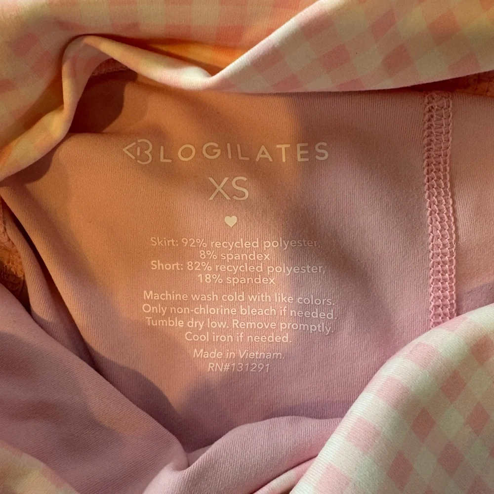 Blogilates Women's Ballerina Skort, Pink Gingham Floral, NWT - Picture 11 of 13